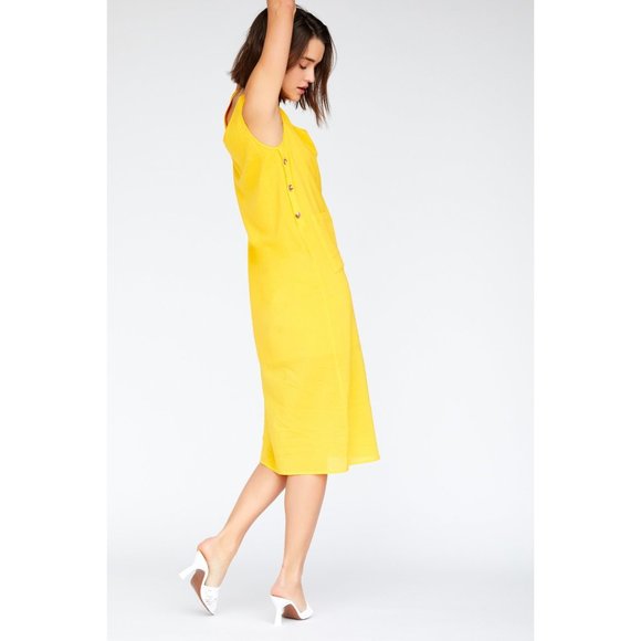 Callahan Bright Yellow Sleeveless Midi Dress - Picture 4 of 10